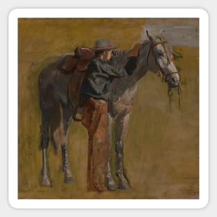 Cowboy - Study for Cowboys in the Badlands by Thomas Eakins Sticker